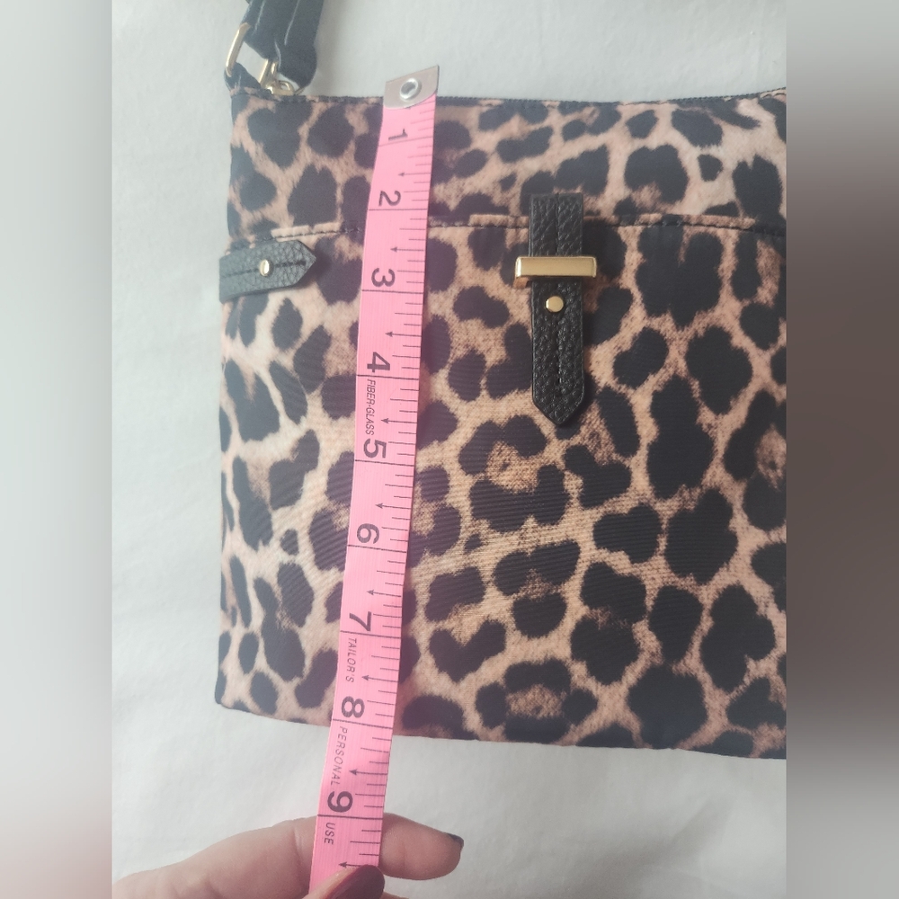 Kate & Alex Cuffaro Nylon Leopard Print Crossbody Bag - Picture 14 of 15
